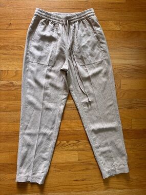 J.Crew Linen Blend Drawstring Pant Women’s XS Taupe Coastal Chic